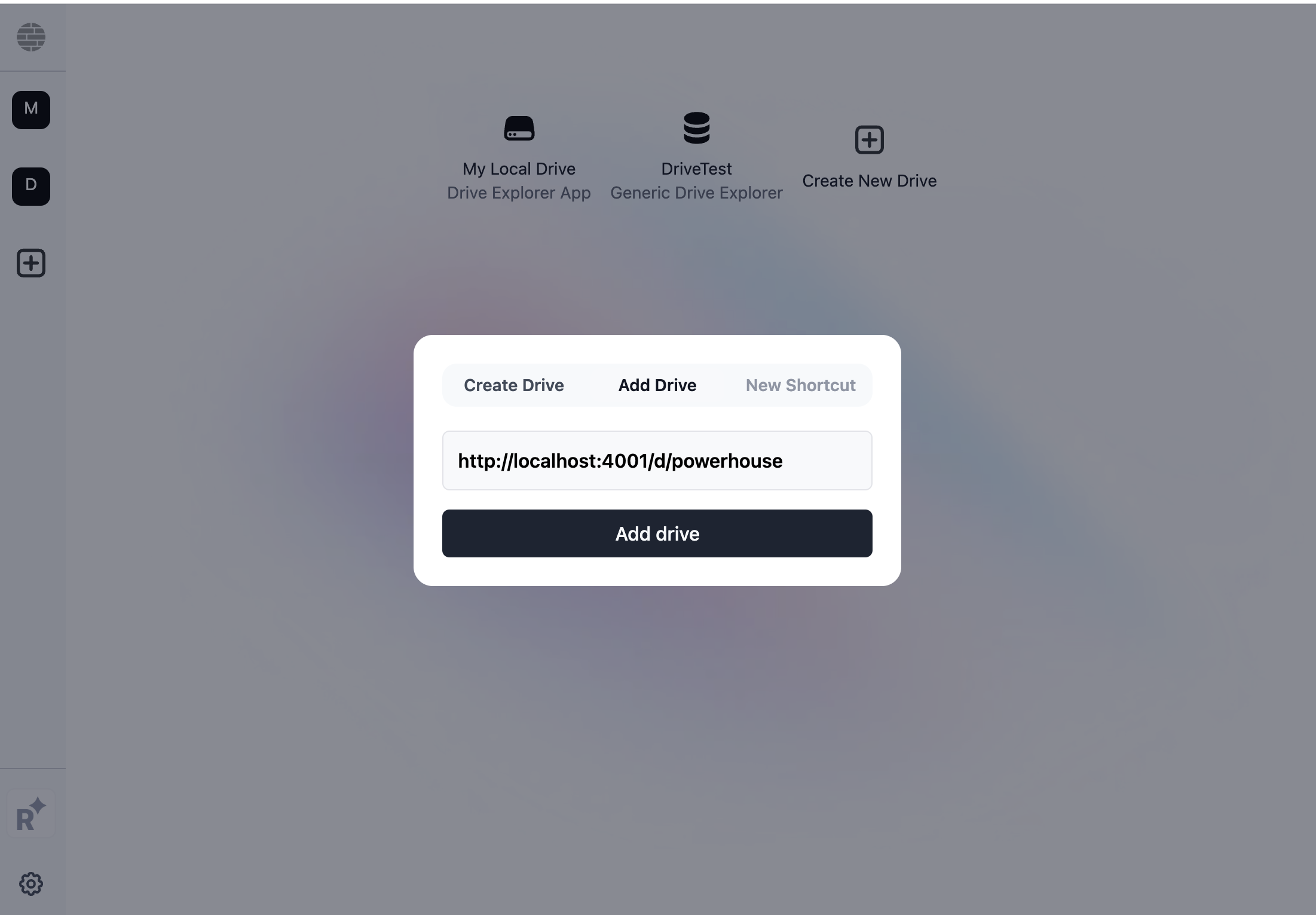Add a drive through an URL