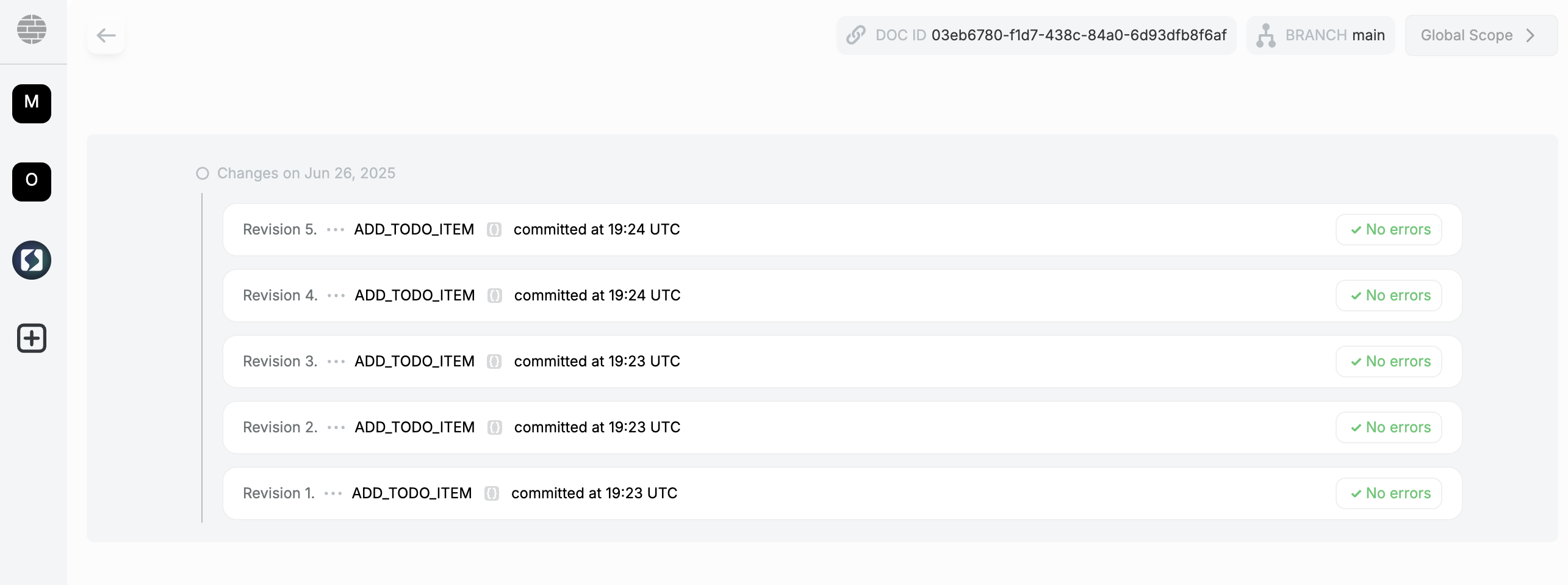 Operation history in Connect