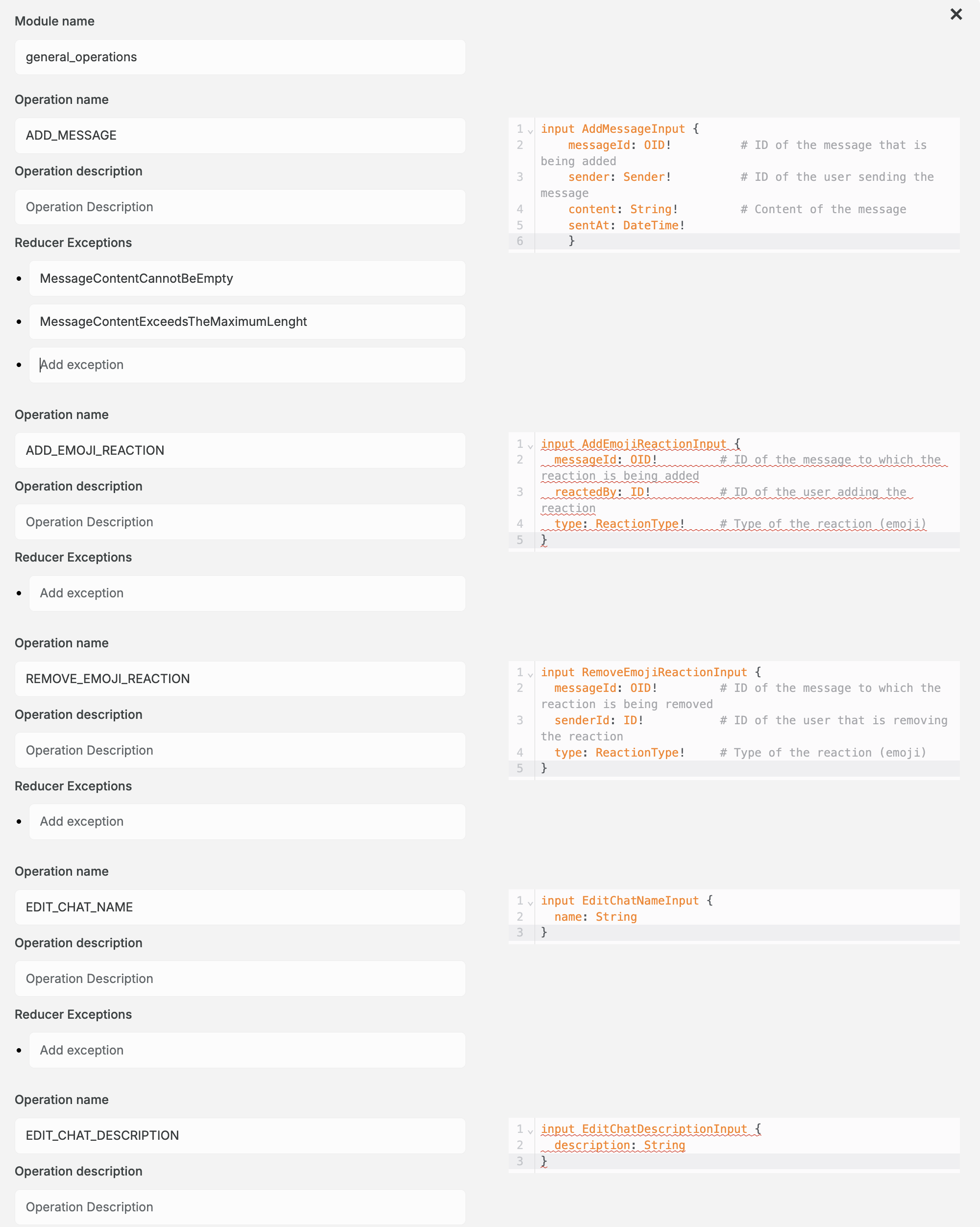Chatroom Document Model